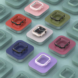 Funda de doble color para <span class=keywords><strong>Iwatch</strong></span> Band 41mm 45mm, funda protectora de silicona para reloj, bisel para Apple Watch Series 7 6 5 4 - Product Image 6