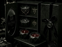 Ensemble de bougies parfumées de luxe noires, bougies d'aromathérapie en cire de soja dans un élégant coffret cadeau noir pour mariage et décoration de la maison