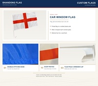 Drapeau de fenêtre de voiture personnalisé avec logo de club de football, mât en plastique, polyester durable et écologique, drapeau national, design personnalisé, événement sportif