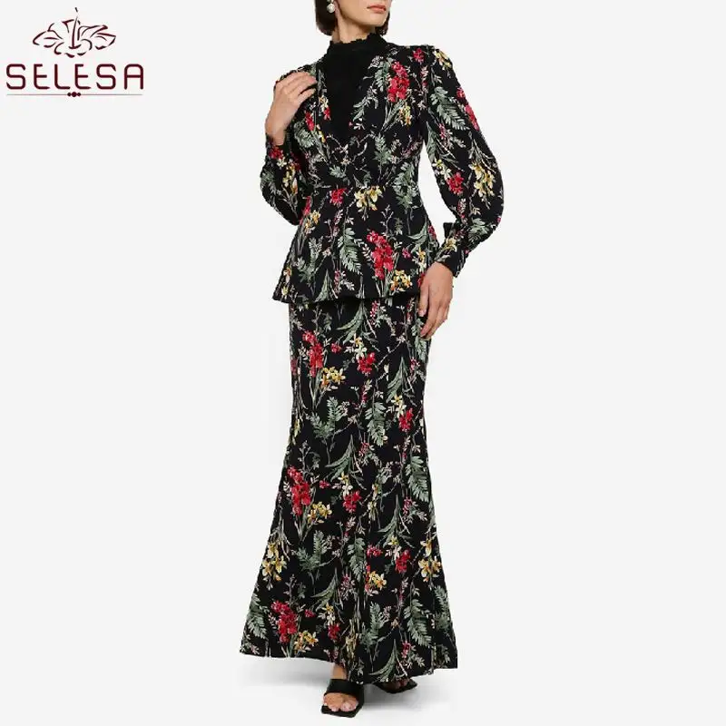 Hiyab Arabe De malezya yeni tasarım Baju Kurung ile büyük fiyat sıcak batik malezya takım elbise kadınlar için Set