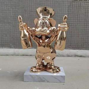 卸売カスタムダック彫刻電気メッキファイバーグラスダック彫刻 - Product Image 2