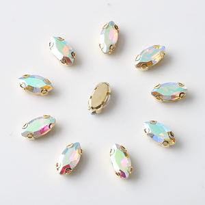 Vente <span class=keywords><strong>en</strong></span> gros 6*12mm or griffe Marquise Zircon strass Hot Fix coudre sur strass pour bricolage à la main couture vêtements accessoires - Product Image 5