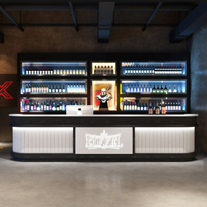 Escritorio de recepción con luz LED moderna para cajero, <span class=keywords><strong>tienda</strong></span> de café, leche, Mostrador de <span class=keywords><strong>Bar</strong></span>, escaparates, empresa de exhibición, barra frontal, diseño de <span class=keywords><strong>tienda</strong></span> - Product Image 3