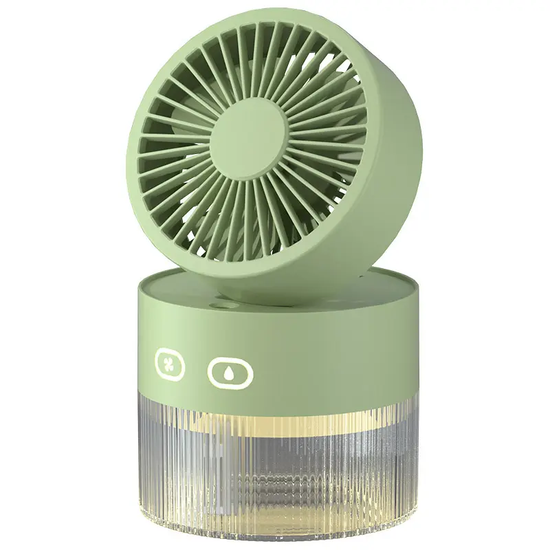 USB Mini Small Water-Cooled Fan Foldable Plastic Desktop Fan with Spray Humidified Cooling Air for Home and Outdoor Use