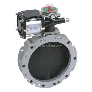 V2FS250GBN Double Flanges Pneumatic Butterfly Valve for Cement Silo
