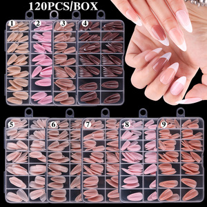 120 Uñas Postizas de PMMA con Degradado, Uñas Artificiales de Cobertura Completa para Extensión de Uñas y Manicura - Product Image 1
