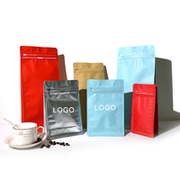 Impresión personalizada de plástico reciclable Ziplock mate negro azul con cremallera bolsas de plástico de pie bolsas de café
