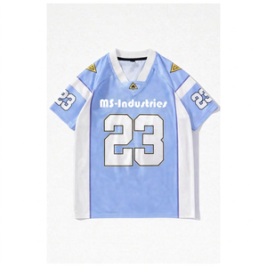 OEM Custom Logo Unisex American Football Jersey Y2K Streetwear Korte Mouw Geprint Polyester Private Label Fabrikant - Product Image 1