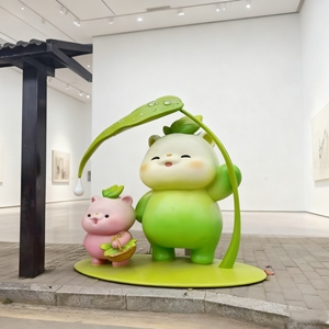 CS053 Adornos de Mascota para Tiendas, Escultura Artística de Oso de FRP Personalizada, Estatua de Dibujos Animados de Tamaño Real para Decoración de Entrada de Tiendas y Parques - Product Image 3