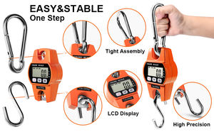 디지털 포켓 행잉 크레인 스케일 <span class=keywords><strong>150kg</strong></span> <span class=keywords><strong>200kg</strong></span> 300kg 용량 LCD 디스플레이 100g 해상도 스틸 ROHS 인증 OEM ODM - Product Image 5
