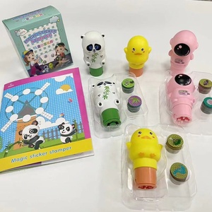 Funny Kids Magic Stamp Sticker Dinosaur Rabbit Collectible Sticker Stamper con 100 pegatinas extraíbles y almohadilla de actividad de 6 páginas - Product Image 6