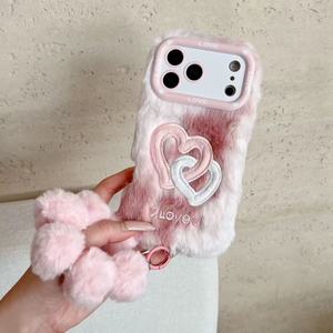 Fundas de Lujo para <span class=keywords><strong>iPhone</strong></span> 13 14 15 16 17 18, Cálidas, Lindas, Peludas y Suaves para el Invierno - Product Image 4