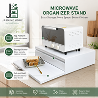 Support de four à micro-ondes robuste pour cuisine, type sur pied, avec tiroir de rangement et étagère coulissante, en acier au carbone, pour la maison et la cuisine