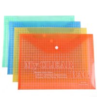 Carpeta de Plástico con Botón de Cierre, Tamaño A4, Impermeable, Transparente, para Documentos, Oficina, Estudiantes, Almacenamiento