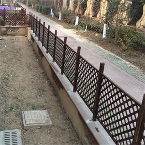 Barrière murale en bois carbonisé pour l'extérieur, <span class=keywords><strong>grille</strong></span> anti-corrosion, cadre floral, clôture artisanale - Product Image 5