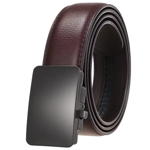 Ceinture en cuir véritable pour homme TEXLERA, vente chaude, ceinture formelle, boucle rectangulaire en alliage lisse coréen, cuir de vache, 3,3 cm, respirante, lourde - Product Image 1