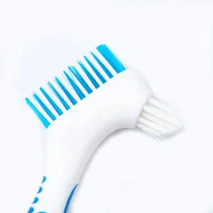 Fabricante chinês venda direta dentadura limpeza especial dupla cabeça escova