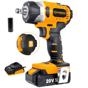  WORKSITE Customized Brushless Impact Wrench 3 Speed 20V Battery Power Tools 1/2 "High Torque Cordless Impact Wrench