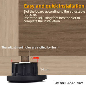 Pied d'<span class=keywords><strong>armoire</strong></span> de meuble en plastique bon marché pieds en plastique d'injection de nivellement pieds d'<span class=keywords><strong>armoire</strong></span> réglables - Product Image 3