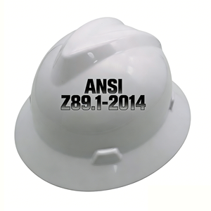 인기 판매 HDPE ANSI Z89.1-2014 인증 V형 건설 안전모, 풀 브림 6점식 안전모 - Product Image 1
