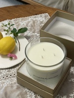 Bougie parfumée pour la maison 450G à triple mèche, en verre, à combustion durable, étiquette personnalisée, vente en gros pour les distributeurs B2B de cadeaux pour la maison