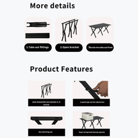 Table de camping multifonctionnelle en acier au carbone haute résistance, réglable en hauteur, pour pique-nique et activités de plein air