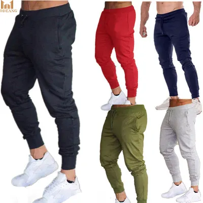 Bahar erkek spor salonları Fitness kalem pantolon hafif Joggers egzersiz pantolon erkekler rahat ince pamuklu Sweatpants