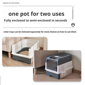 Caixa de Areia para Gatos Extra Grande de Plástico Premium OEM/ODM com Paredes Altas e Pá Reforçada para Uso Doméstico - Product Image 3