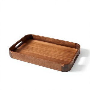 Bandeja de Café Hecha a Mano con Madera de Acacia Real, Ecológica, Acabado Pulido Duradero, Apta para Lavavajillas y Microondas, para Servir Aperitivos y Galletas - Product Image 6