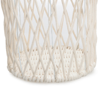 Panier à linge en corde de coton pour salle de bain avec cadre en fil métallique