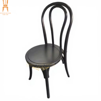 Chaise de salle à manger en bois massif noir pour événements, mariages et restaurants, vente en gros d'usine, pour location et vente