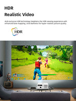 Projecteur Home Cinéma LED LCD 1080P 4K U001 avec technologie DLP à courte focale, Android 14, design portable