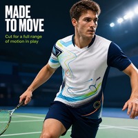 Fabricant OEM ODM, maillot de badminton et de tennis personnalisé à séchage rapide, respirant, col en V, impression par sublimation, uniforme d'équipe pour match