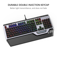 AIKUN GX920 kablolu RGB arkadan aydınlatmalı oyun klavye mekanik anahtarları multimedya tam boy klavye iki USB Hub