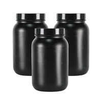Bouteille de supplément Conteneur de poudre de protéine noire Pot de protéine de lactosérum Bouteille en plastique pour emballage de poudre 100ml -1000ml-5170ml