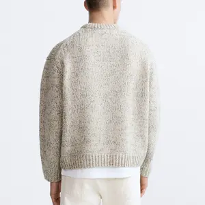 Custom OEM ODM Men Sweater Pullover Knit Top Crew Neck Sweater Long Sleeve Knitted Men Clothes Knitwear Wool Sweater Men