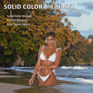 Купальник женский однотонный из полиэстера - Product Image 2