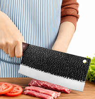 Couteau de cuisine spécial chef, forgé à la main, en acier inoxydable série 4cr13, double usage pour hacher et trancher, idéal pour couper les os