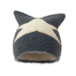 Gorros de Punto con Orejas de Gato, de Piel Sintética Suave, Estilo Jacquard, Cálidos, para Mujer, Otoño Invierno, Estilo Y2K, Playa, Venta al Por Mayor - Product Image 4