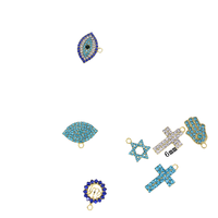 Pendentif Fleur Croix Classique Vintage en Zircon, Sertissage Bezel, Breloque en Alliage pour DIY