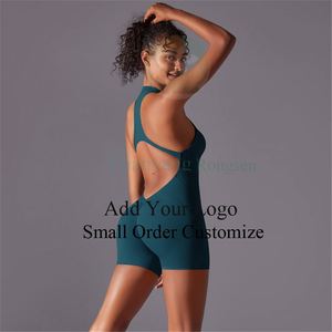 6660 Ropa de Yoga de Una Pieza para Mujer, Nueva, de Color Sólido, de Alta Intensidad, Sensación Nude, Ajustada, para Ejercicio, con Espalda Descubierta - Product Image 2