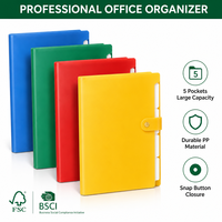 Porte-documents extensible A4 avec logo personnalisé, 5 poches, imperméable, en PP, pour promotion
