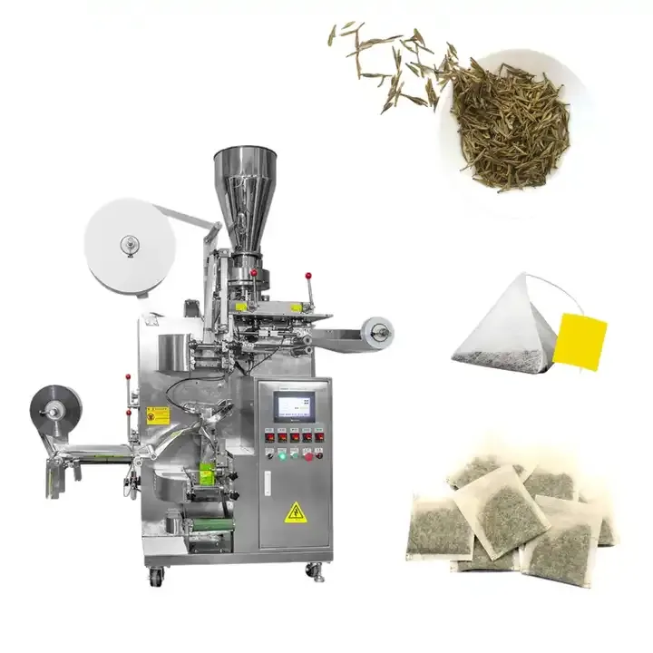 Dosage automatique multifonctionnel Scellage en forme de pyramide Filtre pour papier d'emballage de sachets de thé Triangle Dip Fabricant