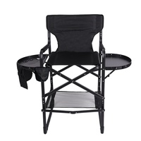 Grande chaise de réalisateur pliable avec cadre en fer et siège en toile, portable pour camping, maquillage, plage et bureau