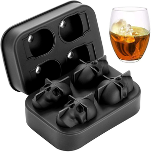 SK11 Bac à glaçons 3D en forme de crâne réutilisable pour whisky, style rétro, pour boissons - Product Image 5