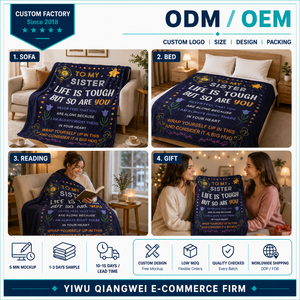 Couverture personnalisée en lot d'usine avec message pour sœur, citation positive, pour la maison, la chambre, le canapé, cadeau d'<span class=keywords><strong>amitié</strong></span>, décoration - Product Image 3