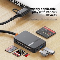 Nuevo Expansor USB 3.0 / TYPE-C Externo, Lector de Tarjetas SD / TF / CF / MS 8 en 1, Adaptador OTG, Material ABS