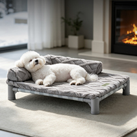 Lit surélevé chauffant pour chien, coussin en éponge orthopédique, lit pour animaux de compagnie avec cadre en fer robuste, pieds antidérapants, vente en gros