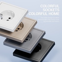 Enchufe Schuko resistente a las manipulaciones montado en la pared, marco de PC ignífugo, toma de pared para enchufe de Alemania 250 V ~ 16A, negro, blanco, dorado y gris