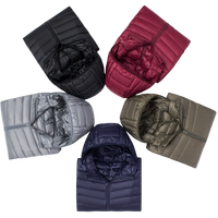Manteau léger et formel pour homme en duvet de canard avec capuche, écologique, respirant, veste matelassée zippée, grandes tailles